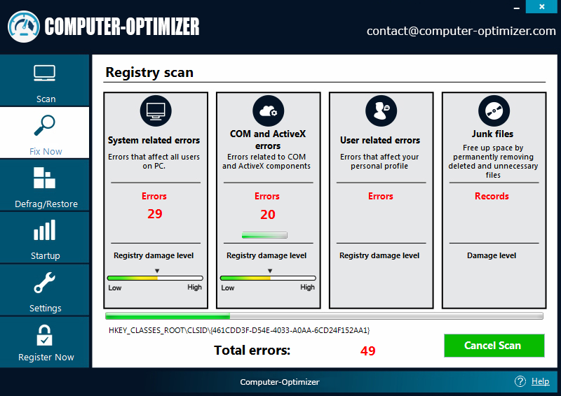 computer-ptimizer Scanning Process is Running